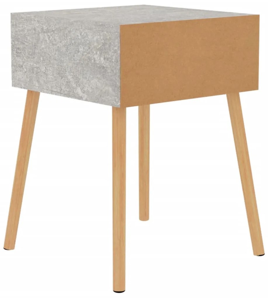 2 db betonszürke szerelt fa éjjeliszekrény 40 x 40 x 56 cm