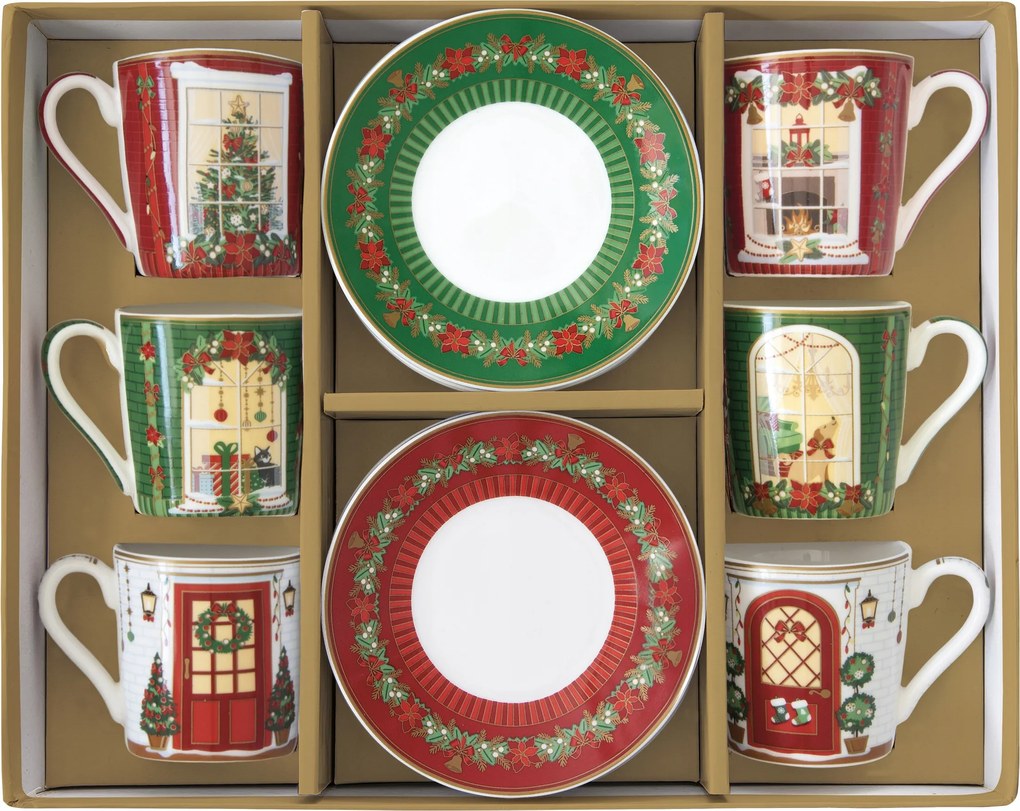 Karácsonyi csészealj szett Christmas In Easy Life 6 x 100 ml