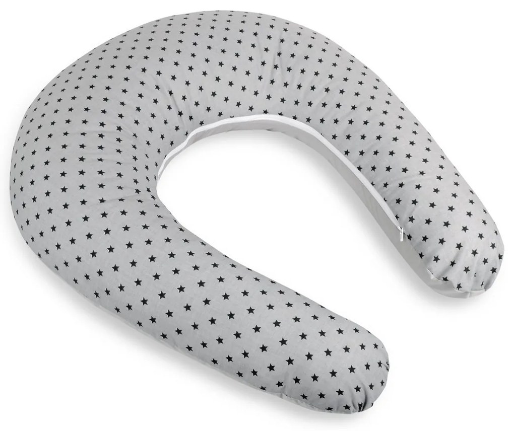 Bellatex Csillagok szoptatós párnahuzat szürke, 180 cm