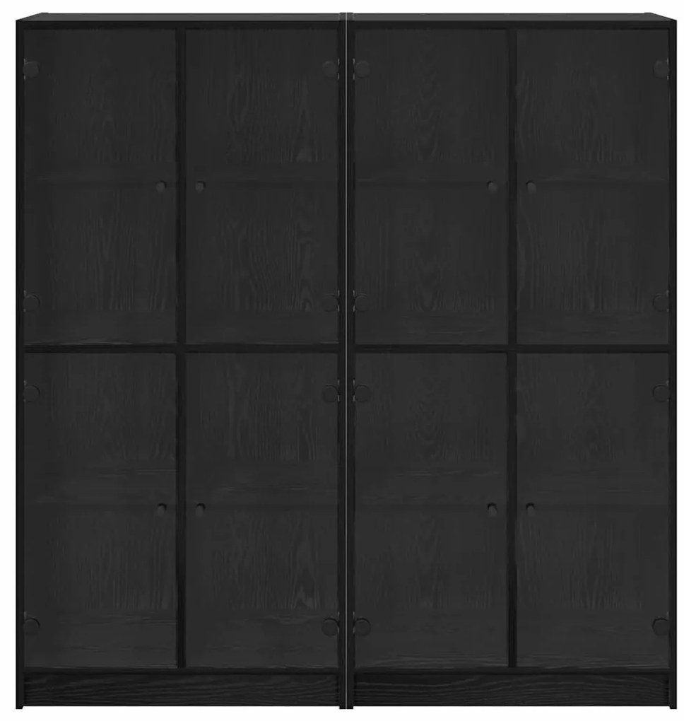 Magasfiú 2 pcs Fekete tölgy 136 x 37 x 142 cm Faanyag