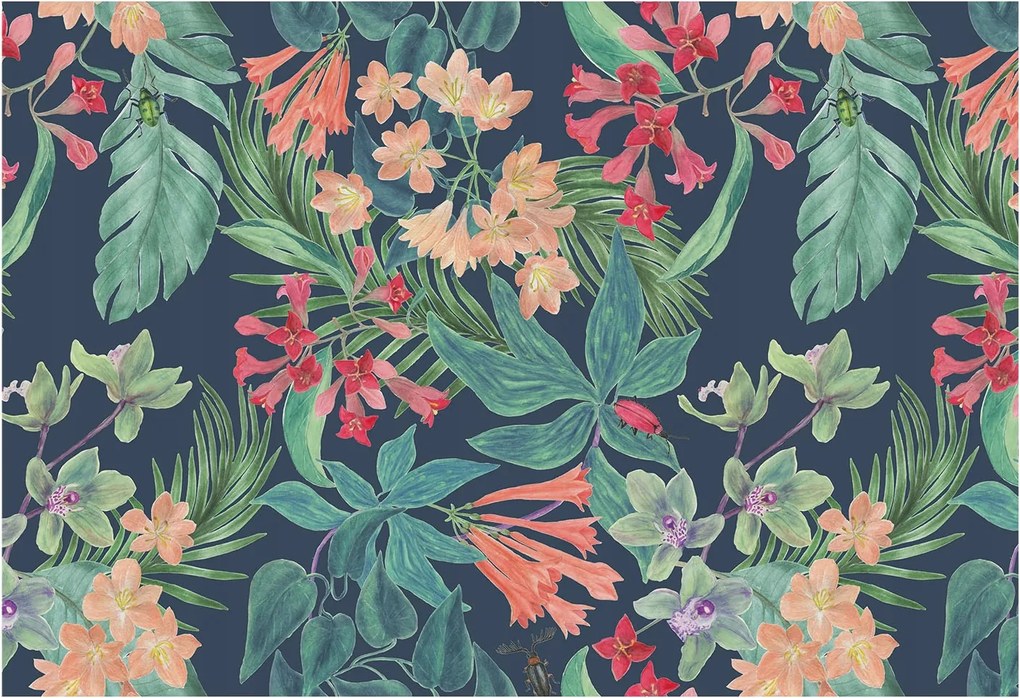 Fotótapéta Fali ragasztó Szett Trópusi virágok 152x104 Ragasztó