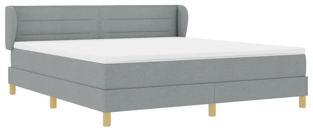 Boxspring Ágy Mattal Világosszürke 180x200 cm Szövet