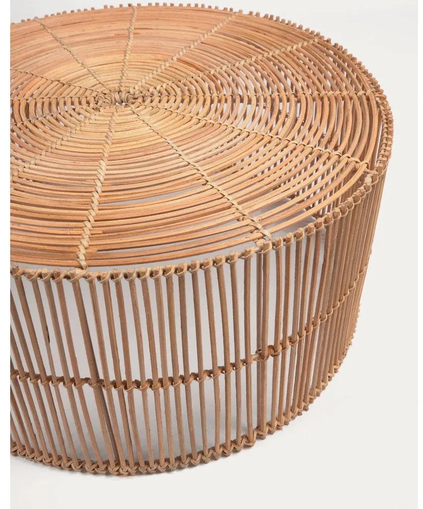 Natúr színű rattan kerek dohányzóasztal szett 2 db-os ø 66 cm Elmima – Kave Home