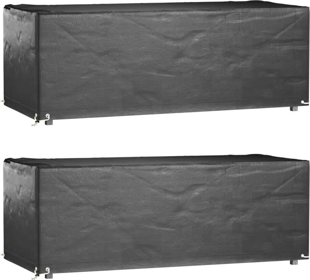 vidaXL 2 db téglalap alakú kerti bútorhuzat 8 fűzőlyukkal 192x82x65 cm