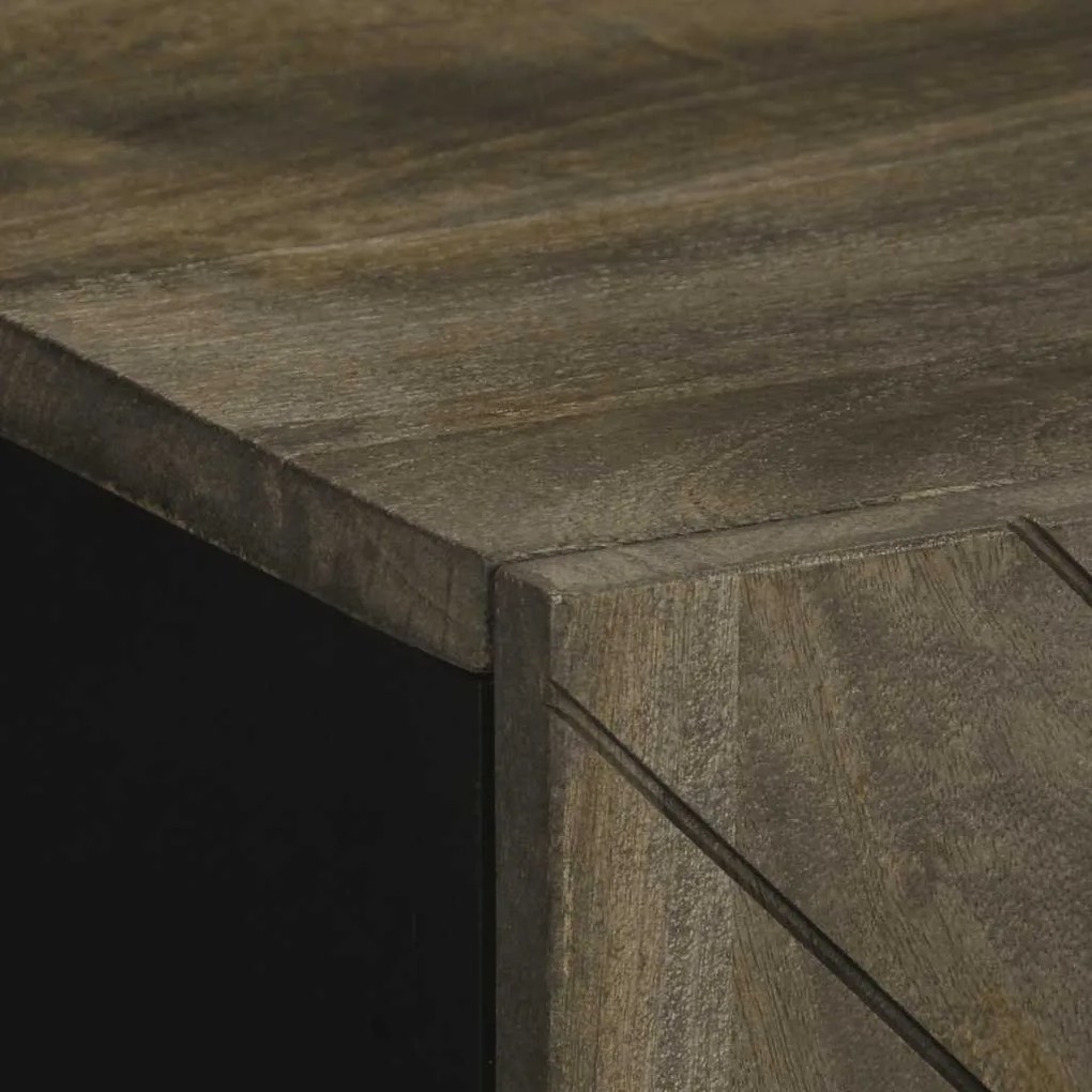 Sideboard Fekete 60x33x75 cm tömörfa Mango