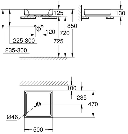 GROHE 3948100H - CUBE mosdó 500 × 470 mm kerámia/fehér