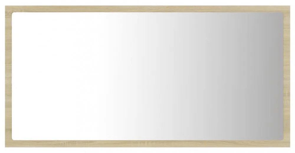 sonoma-tölgy akril LED-es fürdőszobai tükör 80x8,5x37 cm