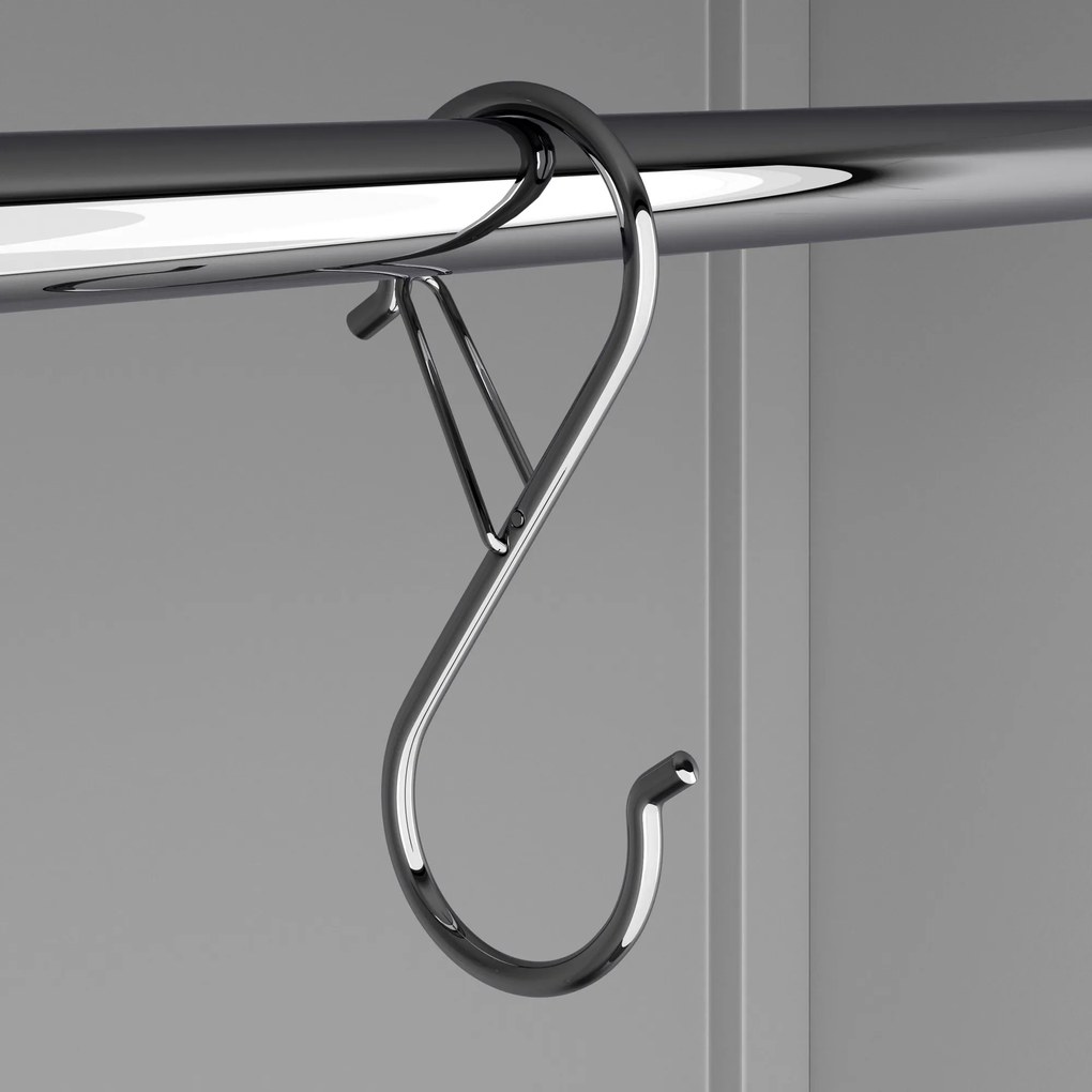 Szekrényrúdra szerelhető akasztók, 90x35x3 mm, 10 darabos készlet