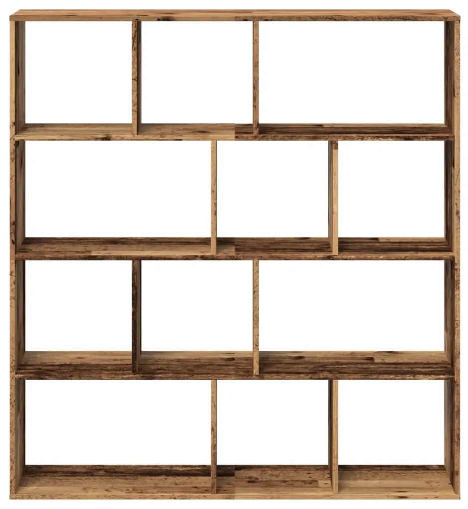 antik fa színű szerelt fa könyvszekrény 132 x 29 x 141,5 cm