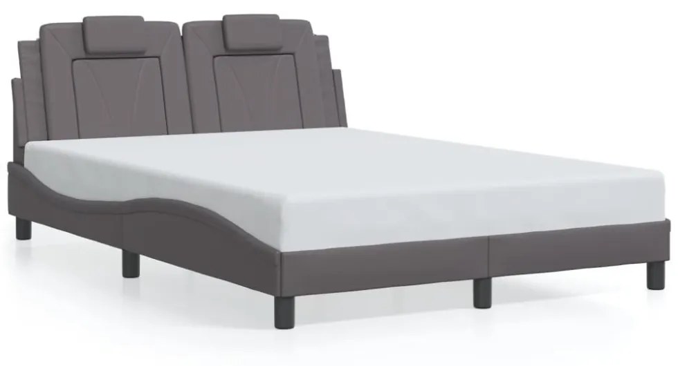 szürke ágykeret Viana LED-ekkel matrac nélkül 120 x 200 cm
