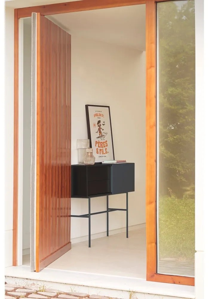 Fekete-antracitszürke konzolasztal 35x110 cm Nube – Teulat