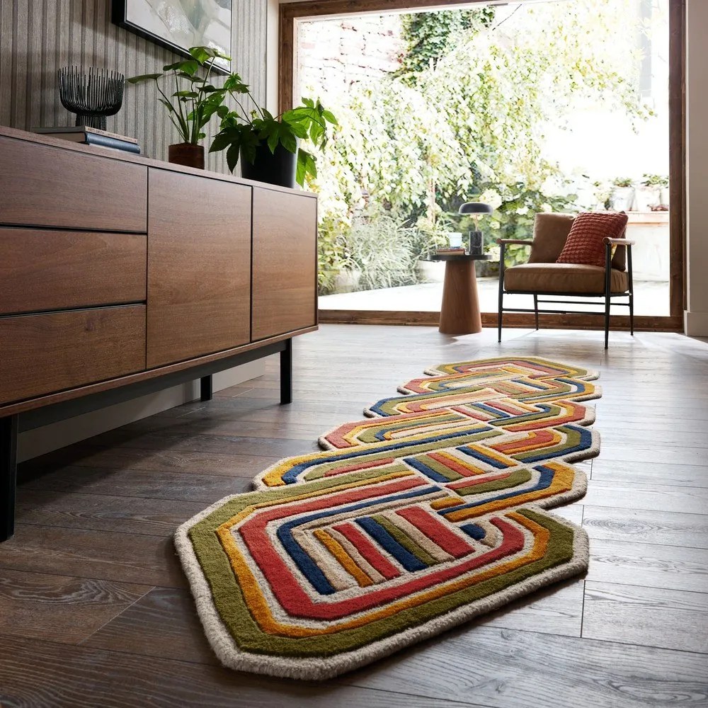 Kézi szövésű gyapjú futószőnyeg 80x300 cm Lattice Shaped – Flair Rugs