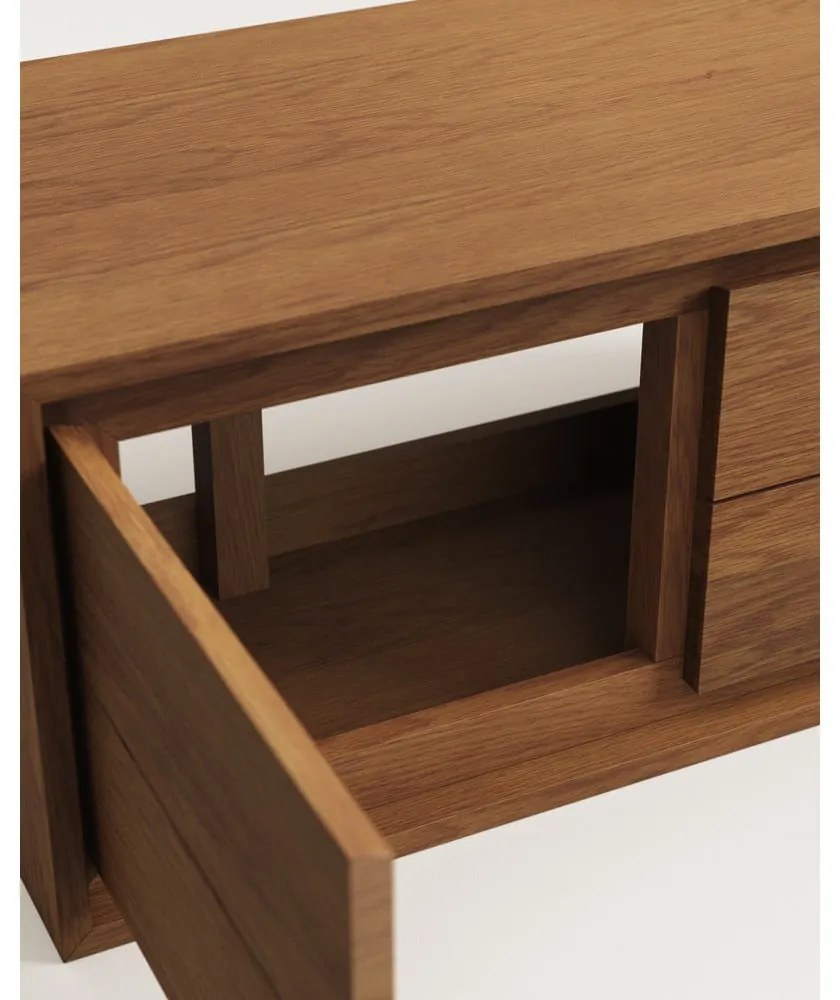 Sötétbarna teakfa fali mosdó alatti szekrény 90x40 cm Kenta – Kave Home