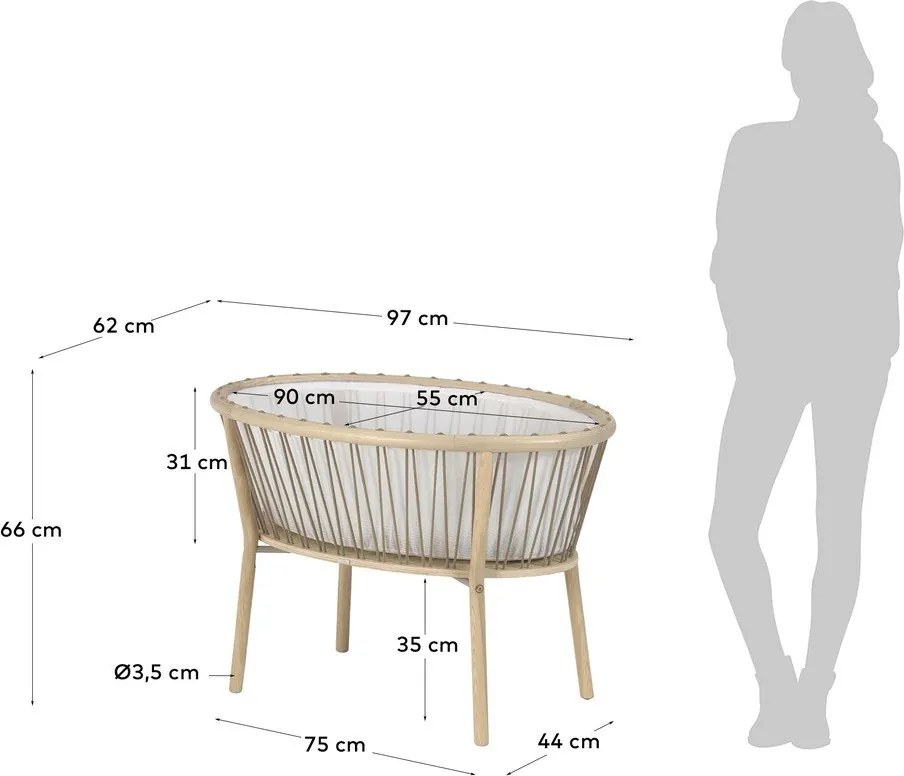 Leonela kiságy, 40 x 75 cm - Kave Home