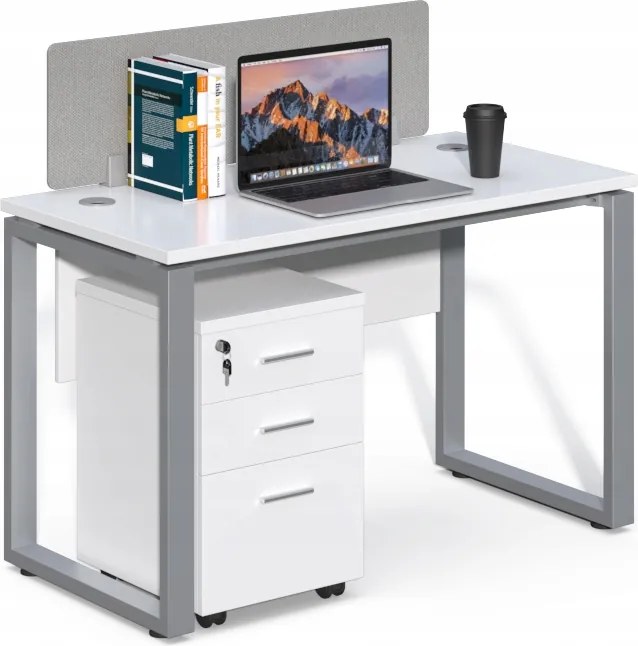 Irodai asztal konténerrel Houseland Prime Max 01 120 cm fehér