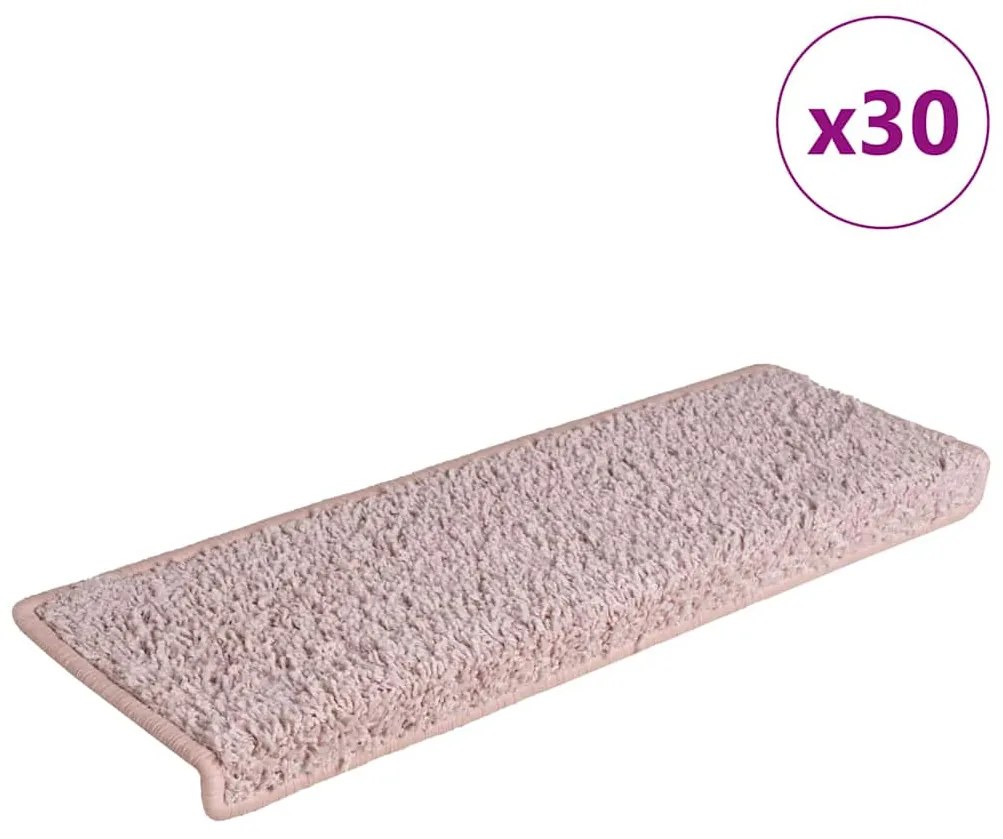 30 db fehér és rózsaszínű lépcsőszőnyeg 65 x 21 x 4 cm