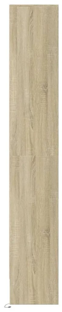 sonoma tölgy szerelt fa magasszekrény LED-ekkel 69x32,5x200 cm