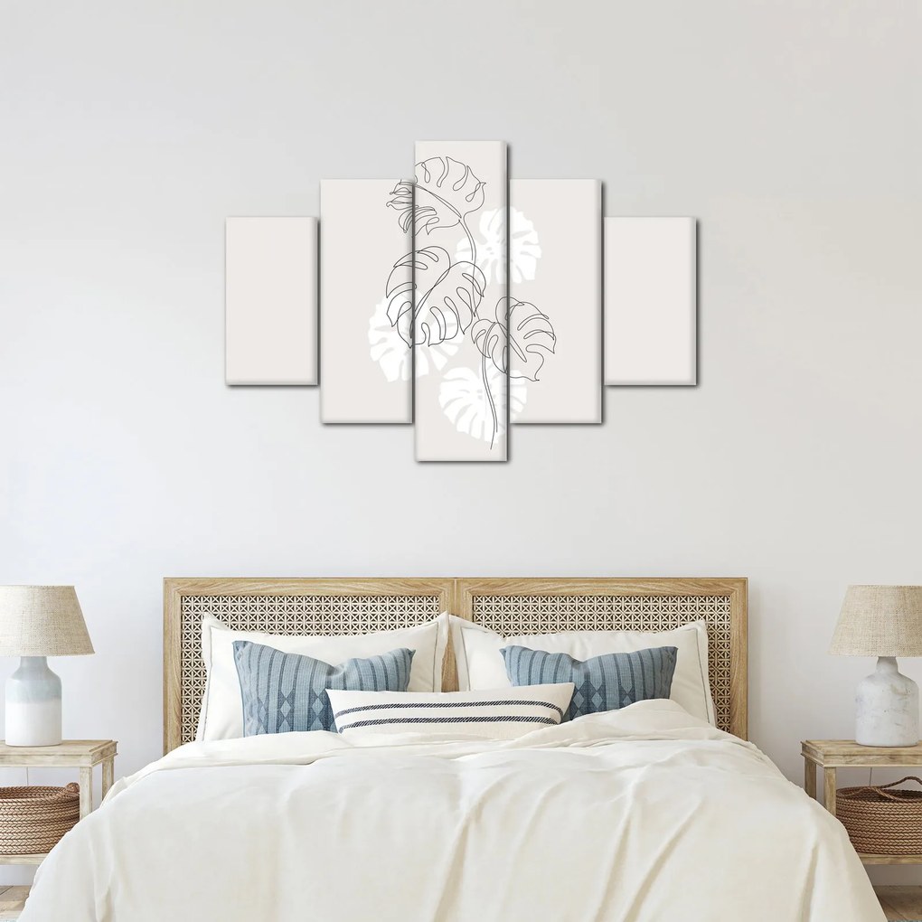 Kép - Vonalkép monstera N⁰3 (150x105 cm)