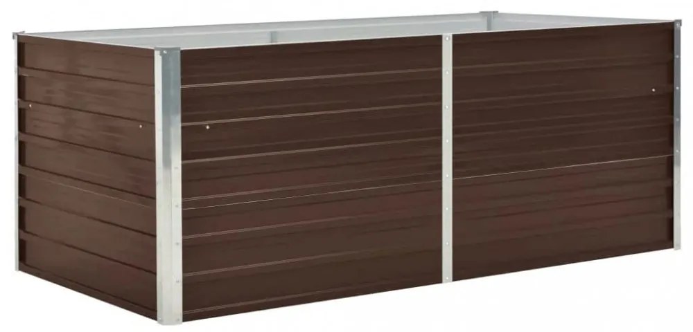 vidaXL barna horganyzott acél kerti magaságyás 160 x 80 x 45 cm