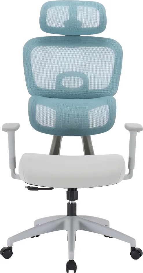 Irodai szék, neomint/világosszürke/szürke, teherbírás 150 kg, ERMEN