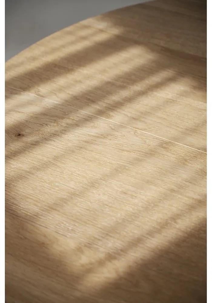 Natúr színű kerek bővíthető étkezőasztal tölgyfa dekorral ø 130 cm Glenside – Rowico