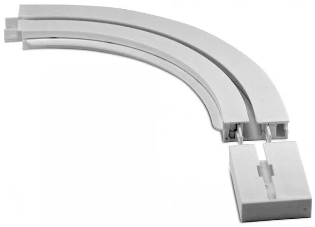 Mennyezeti sínes karnis 90 fokos ív lezáróval egysoros (2db/szett)