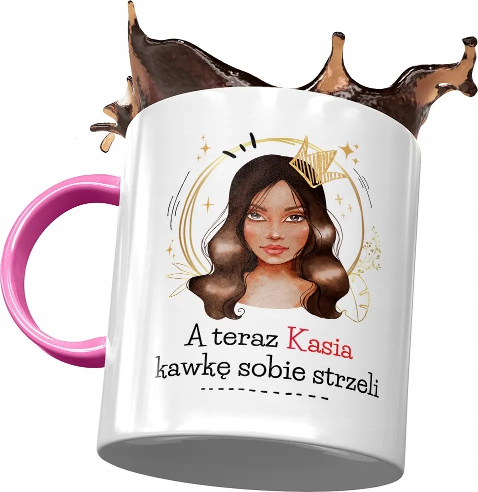Rózsaszín Bögre Kasi Barátnő Feleség Ajándék Nyomtatott Fotóval