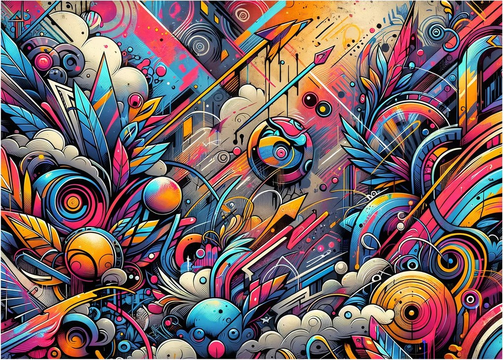 Kép - Színes graffiti (70x50 cm)