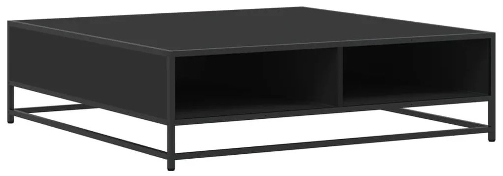fekete szerelt fa és fém dohányzóasztal 100 x 100 x 30 cm
