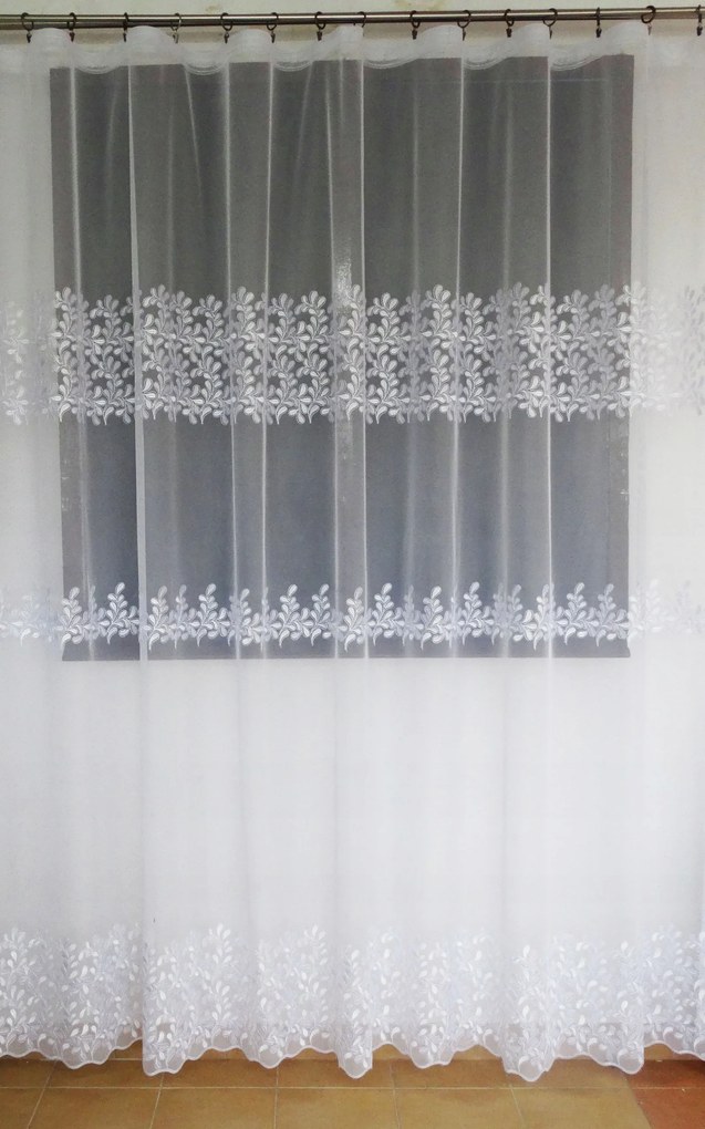 Mg Függöny Arista Enzo napellenző hímzés Fehér 250cm, 0,5m