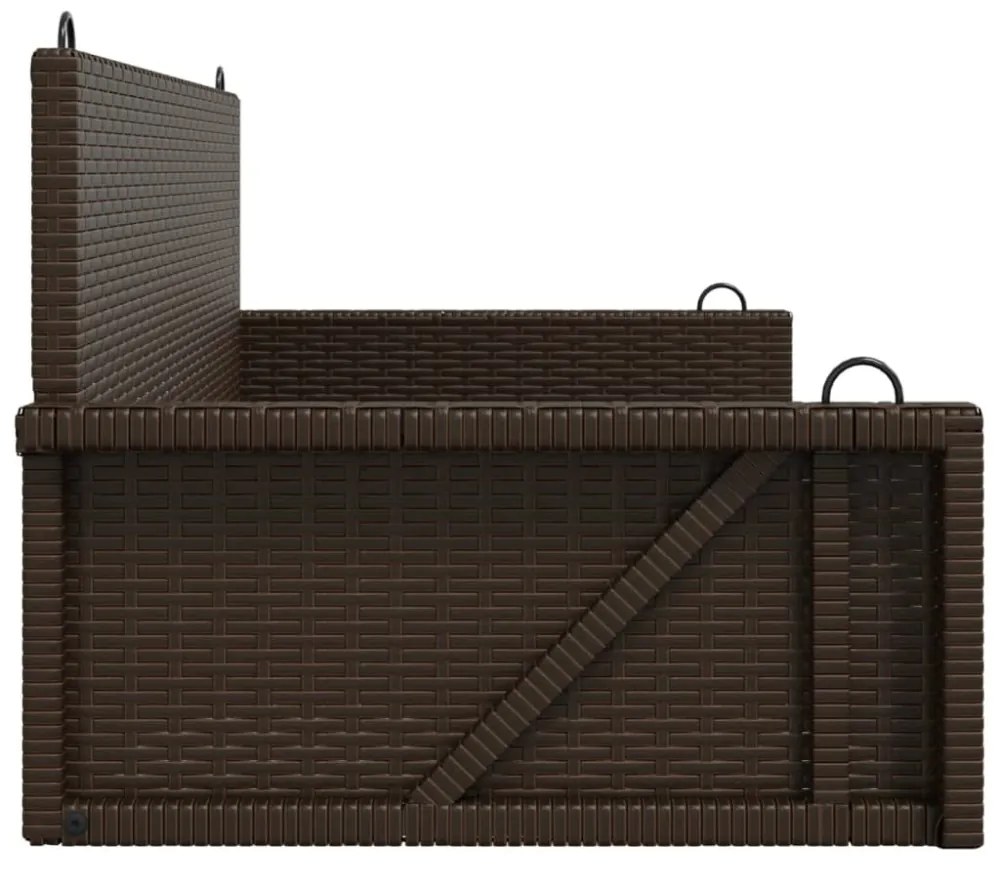barna polyrattan hintapad 119 x 56 x 48 cm