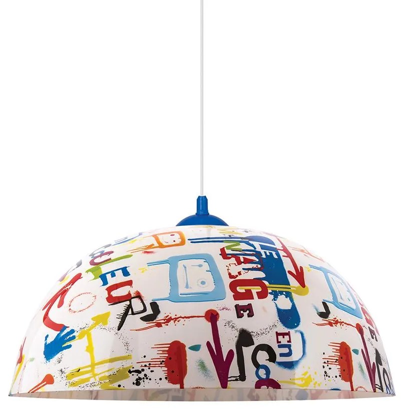 Prezent 74200 - Gyerek csillár zsinóron GRAFFITI 1xE27/60W/230V