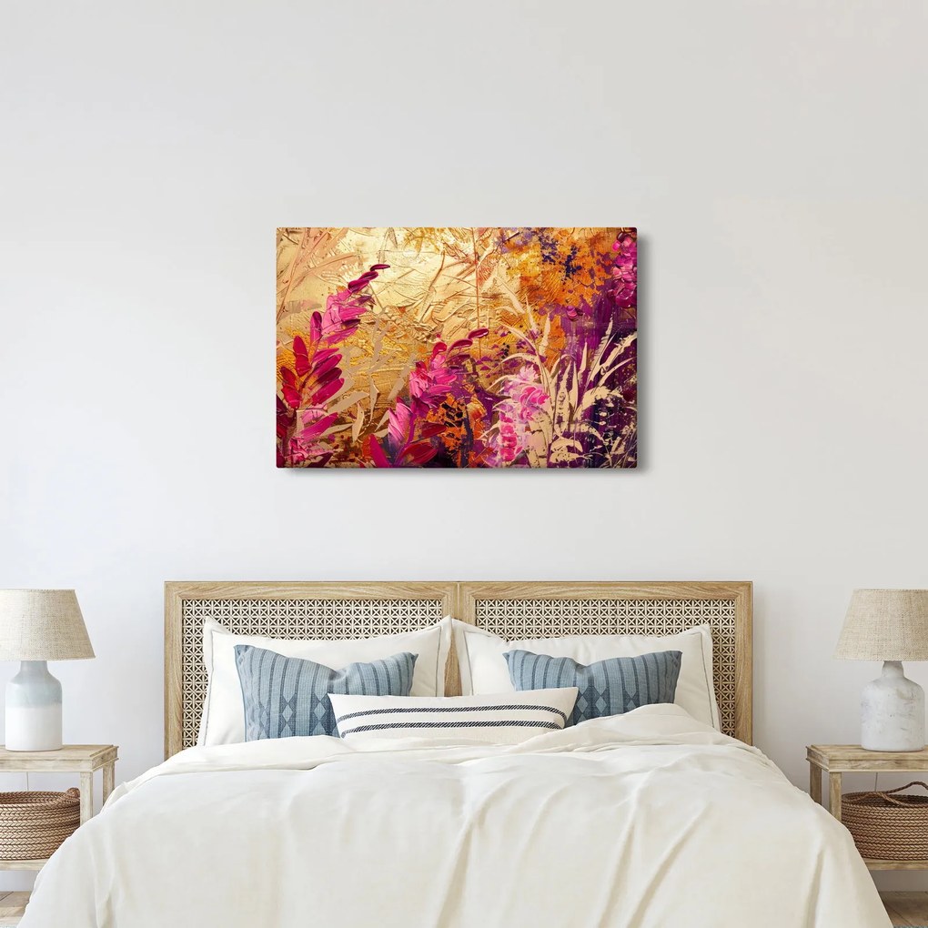Kép - Absztrakt festmény virágok II. (90x60 cm)