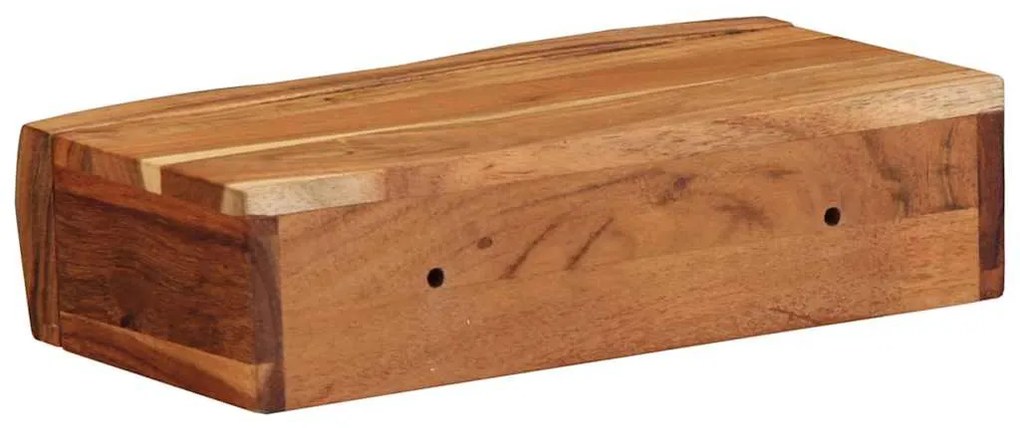 2 darab tömör akácfa fali polc 30x17x8 cm