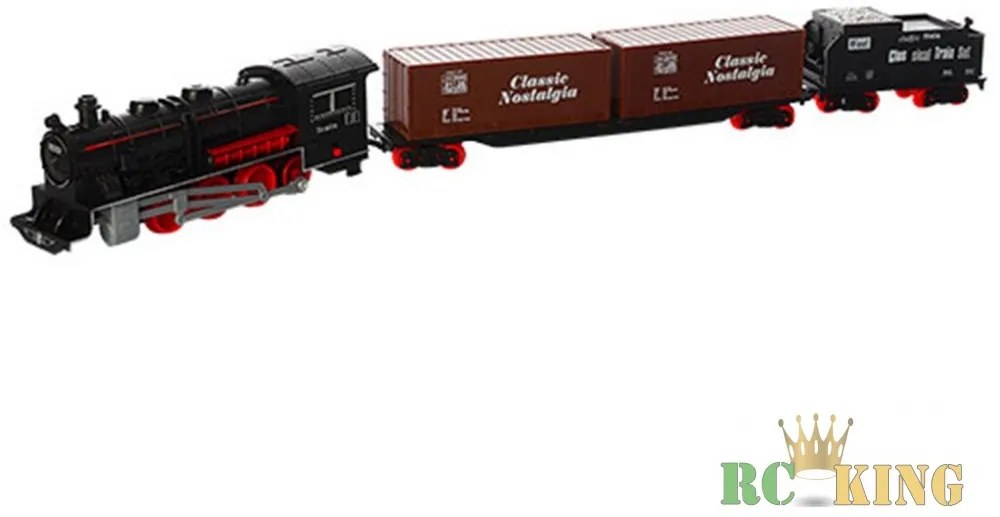 Classic Train Nagy Klasszikus Gőzmozdony Vonat Készlet 16 db-os Zenél Világít