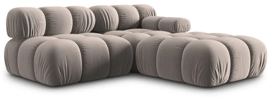 Világosbarna bársony moduláris kanapé 282 cm Bellis – Micadoni