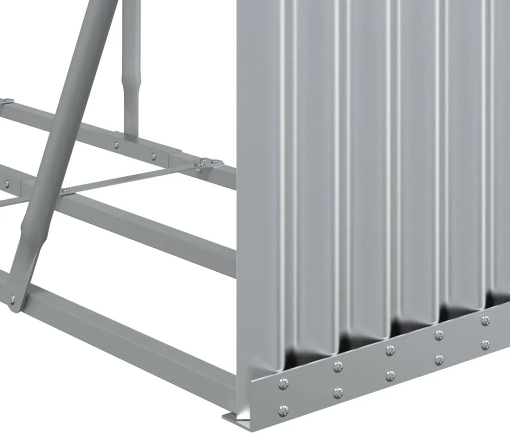 ezüstszínű horganyzott acél rönktartó 300 x 45 x 100 cm