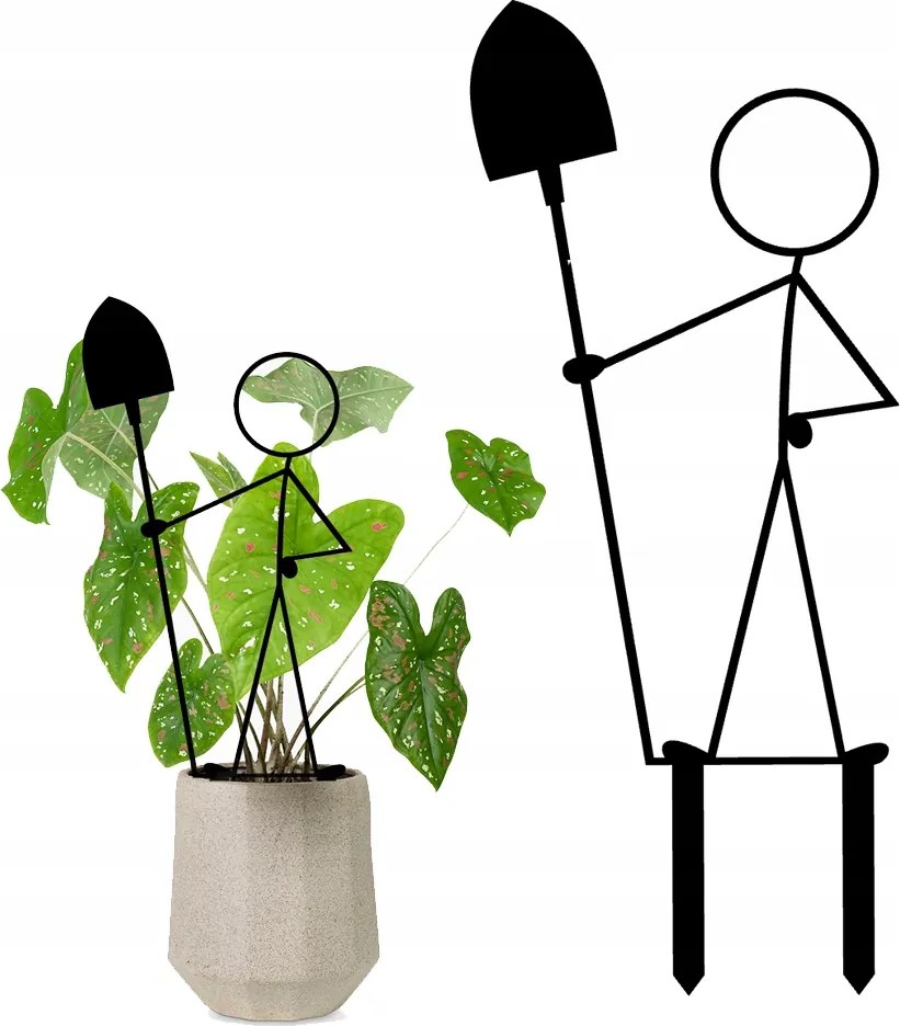 Virágtartó állvány emberke ásó pergola 20cm