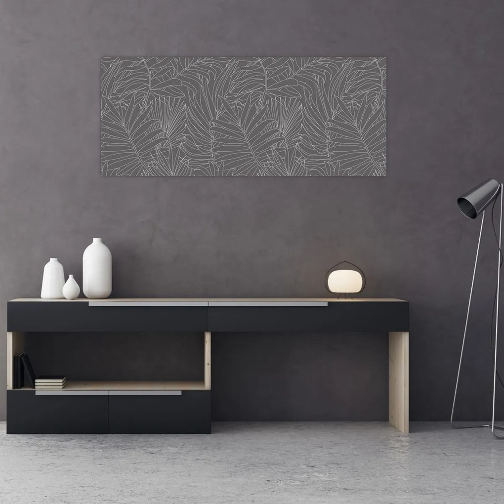 Kép - Szürke pálmalevelek (120x50 cm)