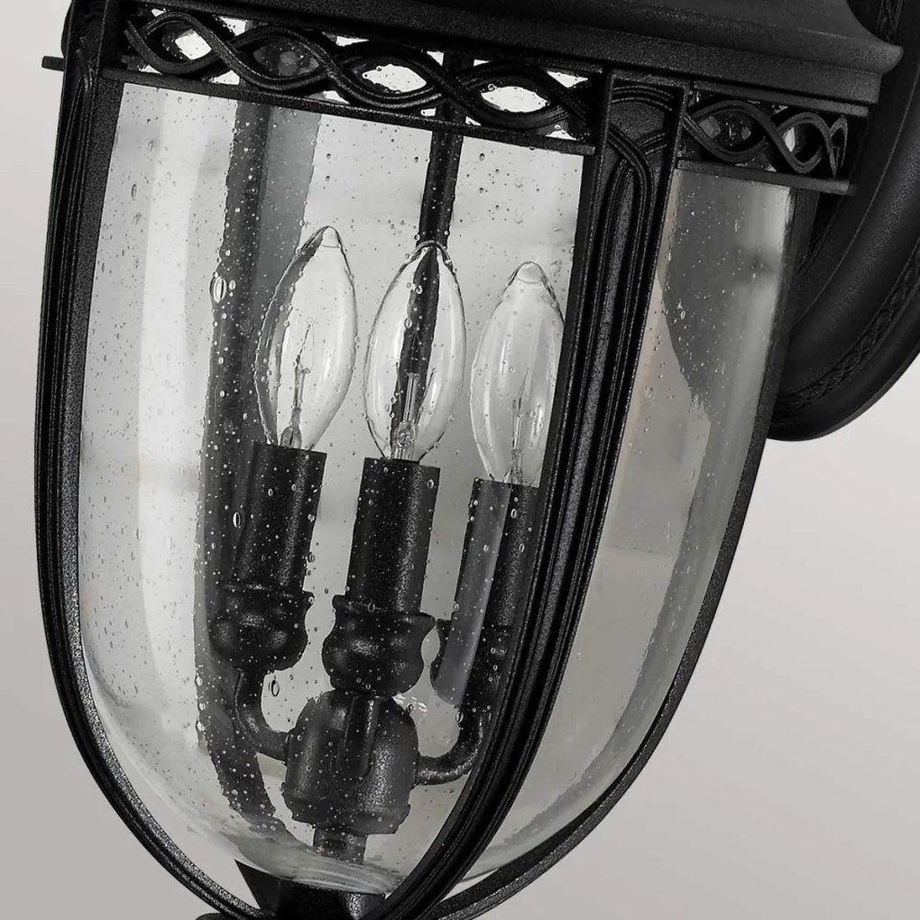 ELSTEAD FE-EB2-L-BLK ENGLISH BRIDLE Klasszikus Kültéri Fali Lámpa Fekete, Átlátszó E14 IP44