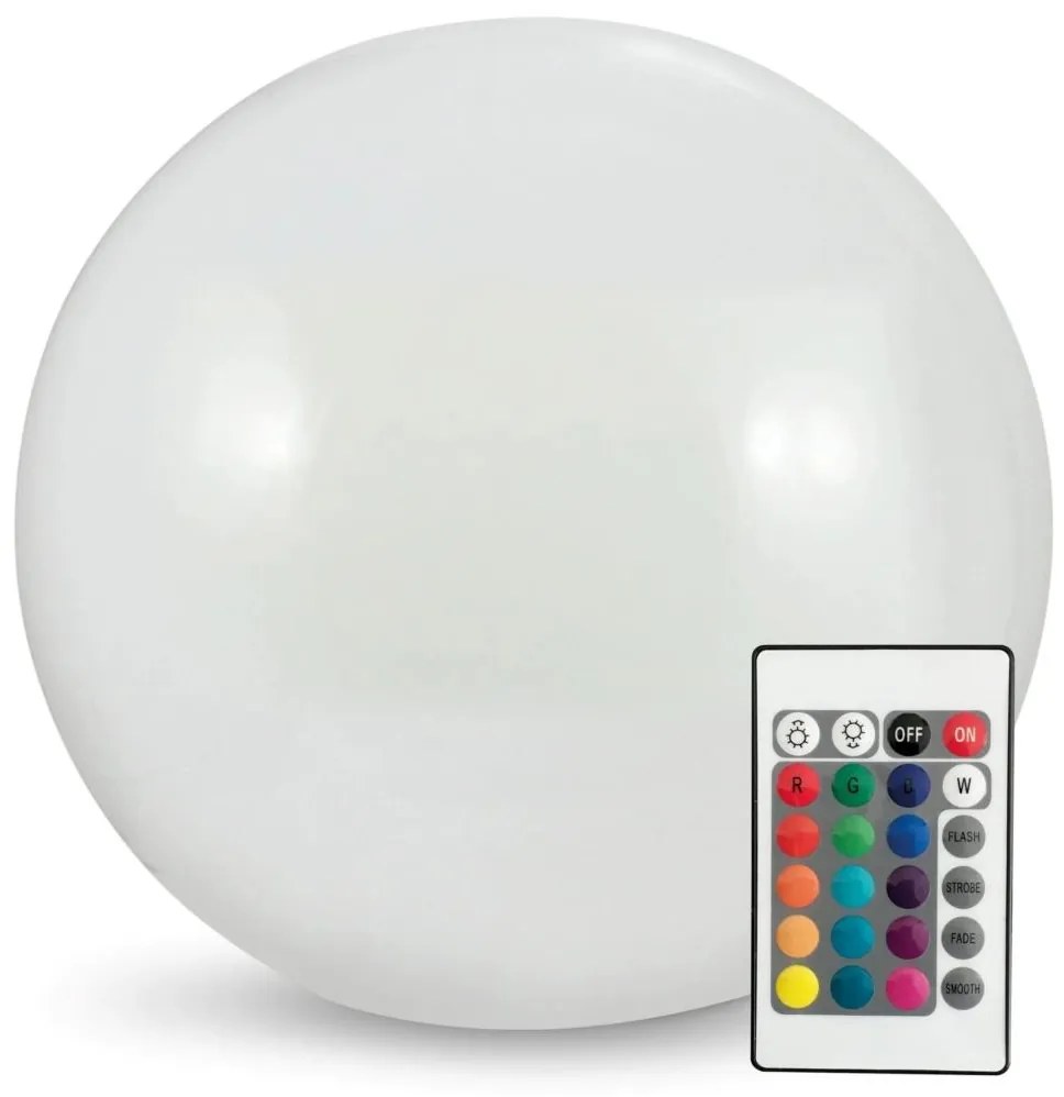LED RGBW Napelemes lámpa BALL LED/3,7V 1500 mAh átm. 50 cm IP65 + távirányítás