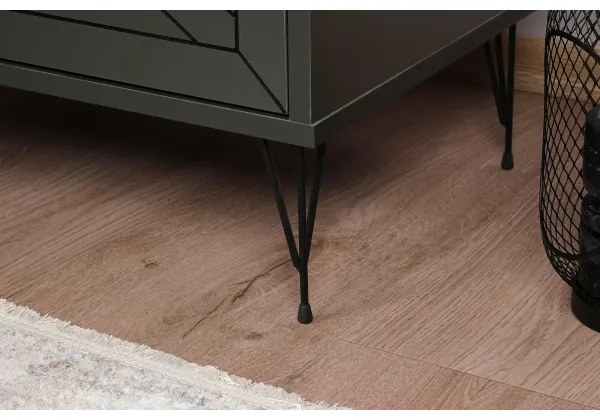 Éjjeliszekrény LUNA 55x50 cm antracit/fekete