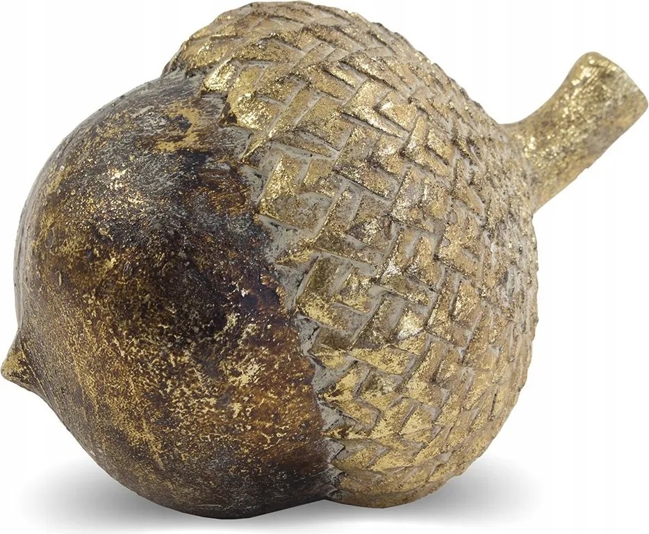 Figura Barna Arany Makk 10x14cm Őszi-téli Dekoráció Polyresin