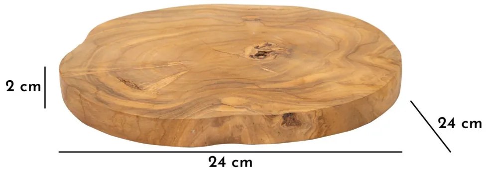 Tálca pokon teak ø 25x2cm