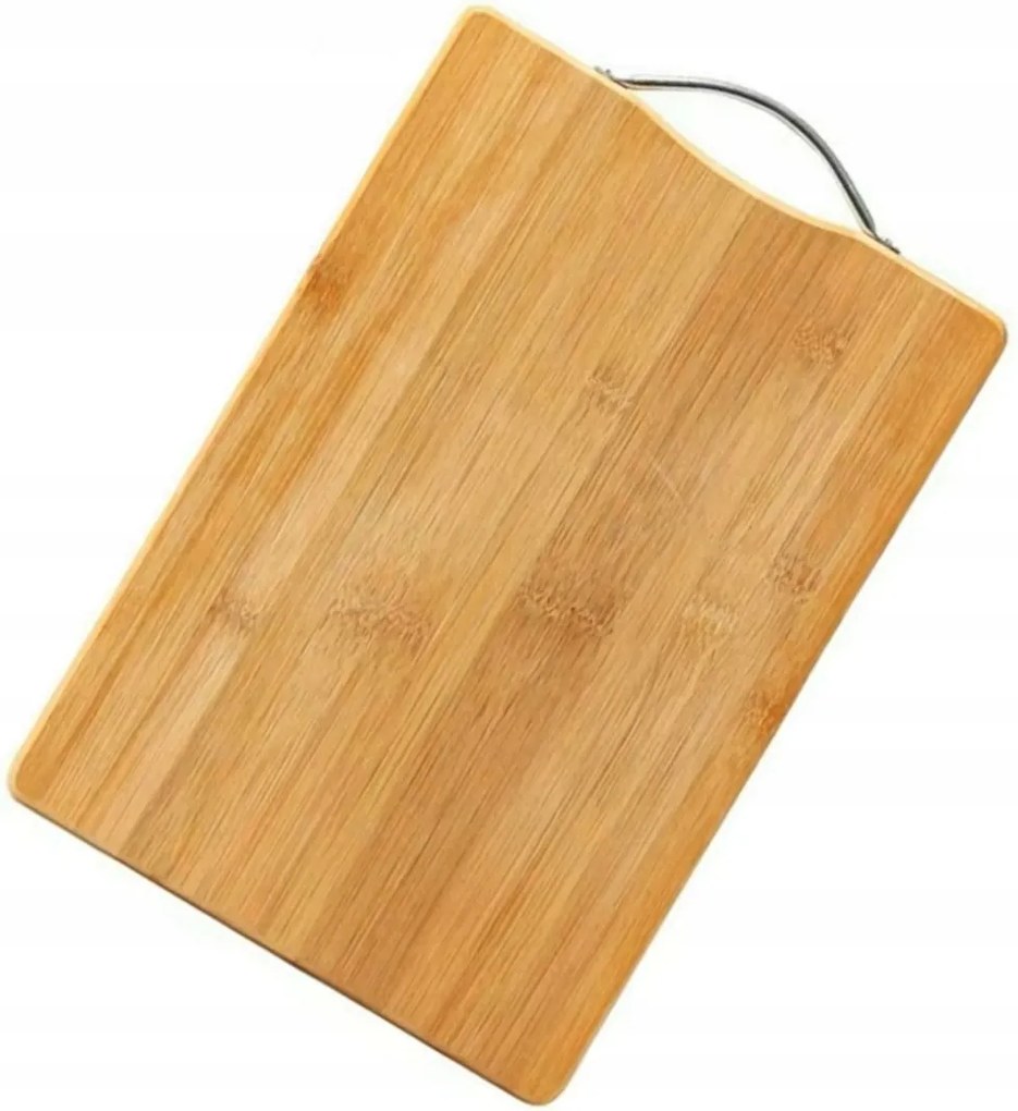 Bambusz Vágódeszka Nagy 40X30X1,8CM Vastag Természetes Bambusz Nyél