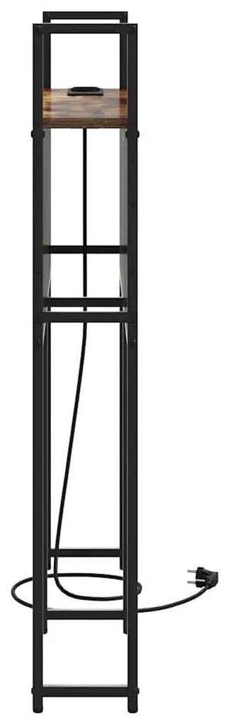 Tárolós Fejtámla Töltő Állomással Füstölt tölgy 75 cm Faanyag