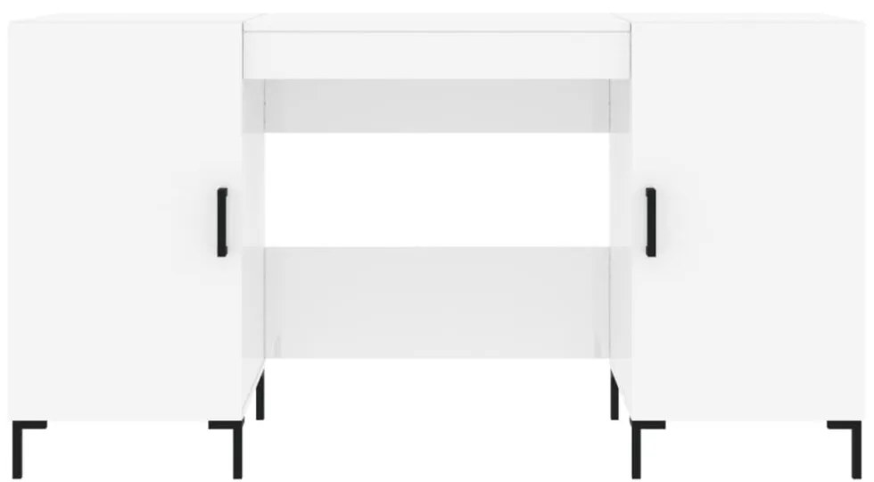 vidaXL magasfényű fehér színű szerelt fa íróasztal 140 x 50 x 75 cm