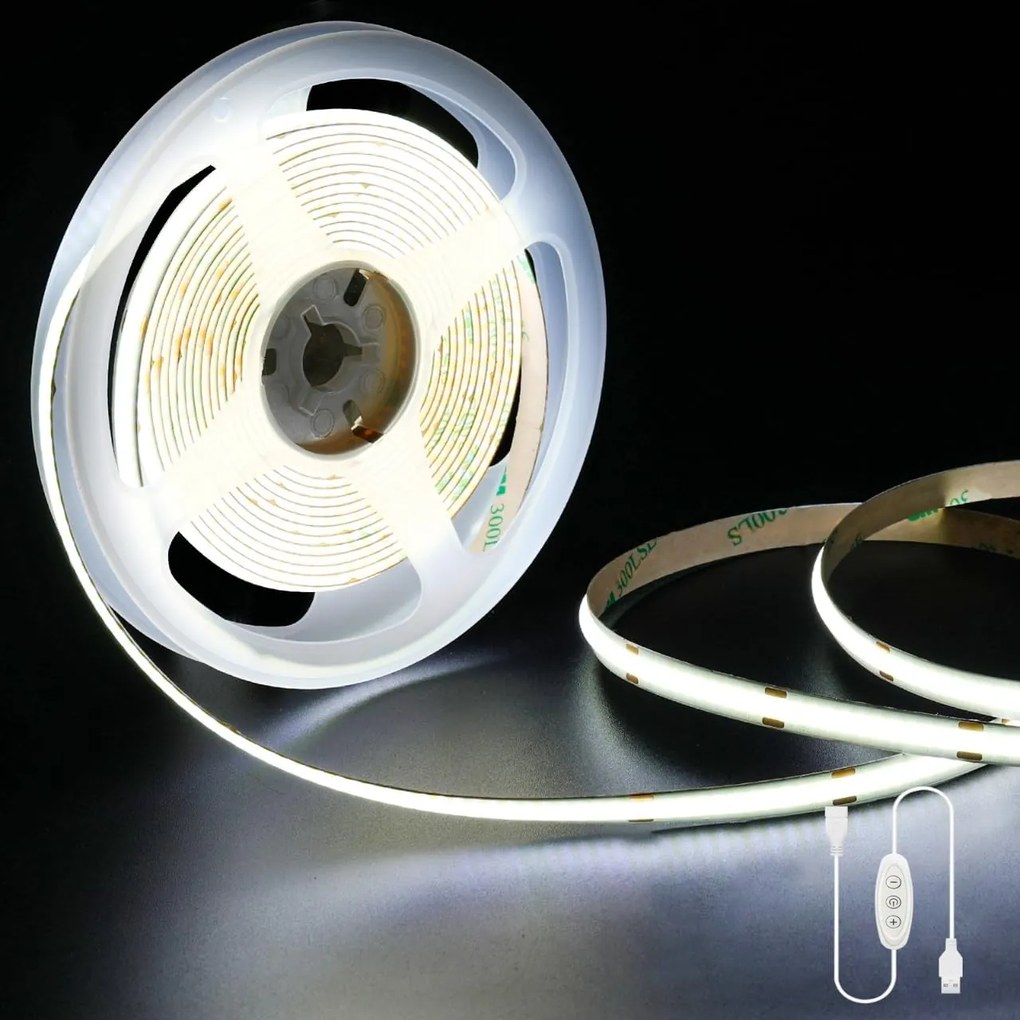 Led szalag 6000 K, 2 m, fényerőszabályozható 320 Led/m, CRI90+ otthonra