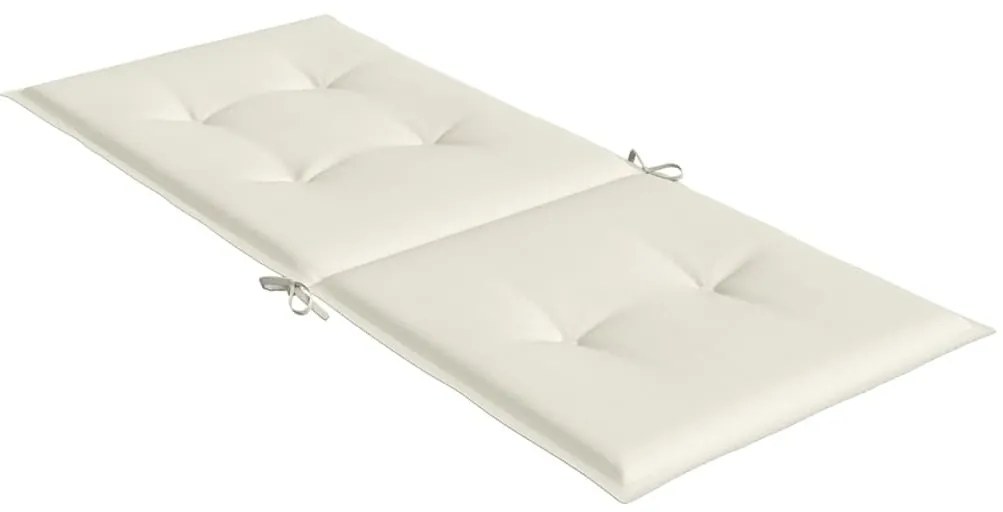 6 db krémszínű szövet magas háttámlájú székpárna 120x50x4 cm