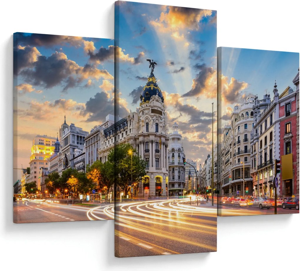 Kép - Calle Gran Vía, Madrid, Spanyolország (90x60 cm)